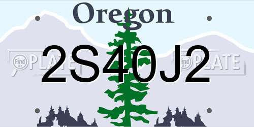 2S40J2 Oregon License Plate