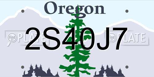 2S40J7 Oregon License Plate