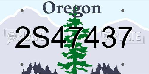 2S47437 Oregon License Plate