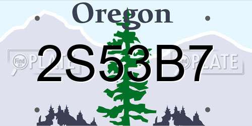 2S53B7 Oregon License Plate
