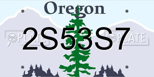 2S53S7 Oregon License Plate
