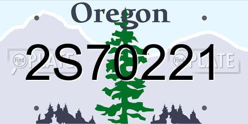 2S70221 Oregon License Plate