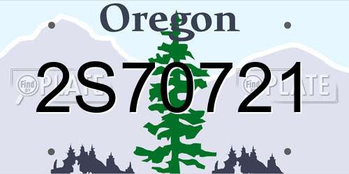2S70721 Oregon License Plate