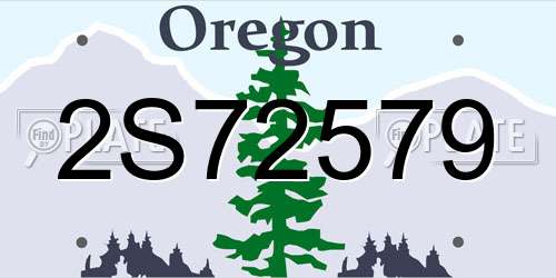 2S72579 Oregon License Plate
