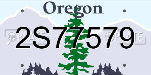 2S77579 Oregon License Plate