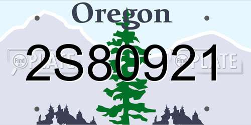 2S80921 Oregon License Plate