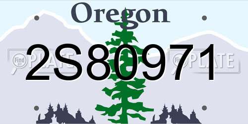 2S80971 Oregon License Plate