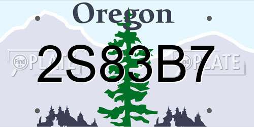 2S83B7 Oregon License Plate