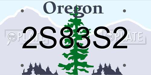 2S83S2 Oregon License Plate