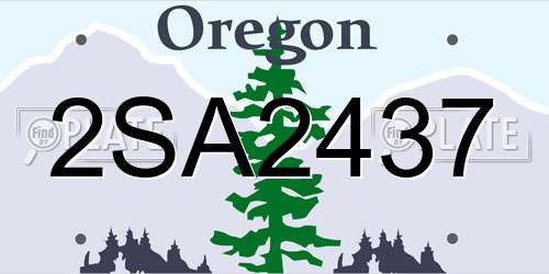 2SA2437 Oregon License Plate