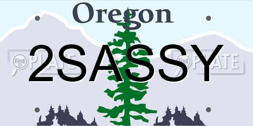 2SASSY Oregon License Plate