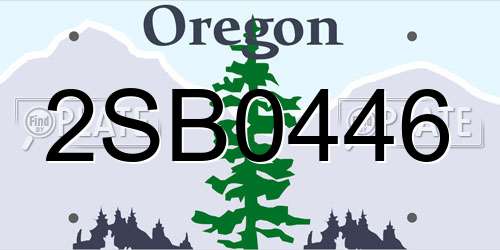 2SB0446 Oregon License Plate