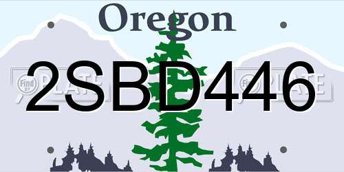 2SBD446 Oregon License Plate