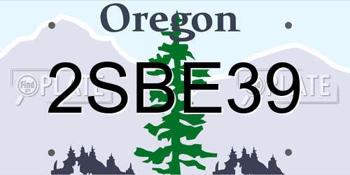 2SBE39 Oregon License Plate