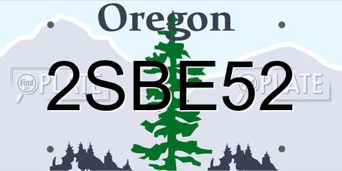 2SBE52 Oregon License Plate