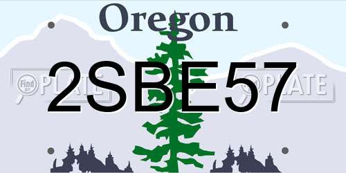 2SBE57 Oregon License Plate