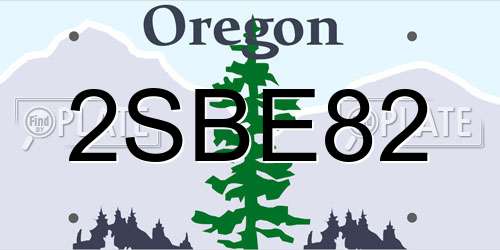 2SBE82 Oregon License Plate