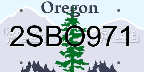 2SBO971 Oregon License Plate