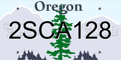 2SCA128 Oregon License Plate