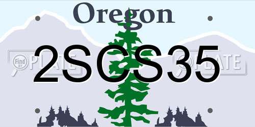 2SCS35 Oregon License Plate