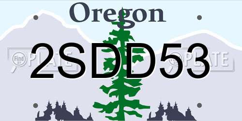 2SDD53 Oregon License Plate