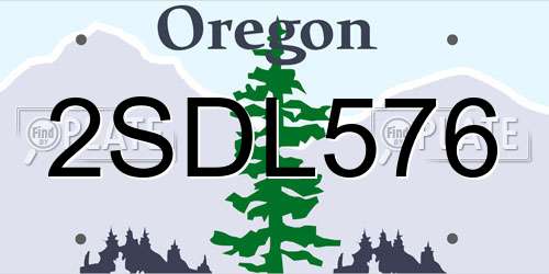 2SDL576 Oregon License Plate