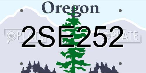 2SE252 Oregon License Plate
