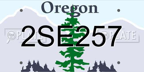 2SE257 Oregon License Plate