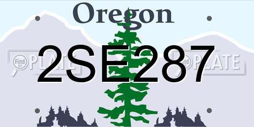2SE287 Oregon License Plate