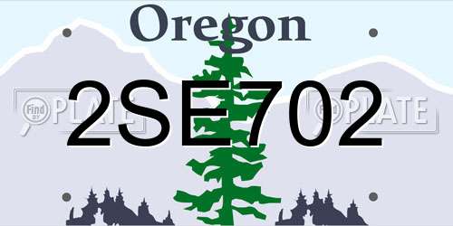 2SE702 Oregon License Plate