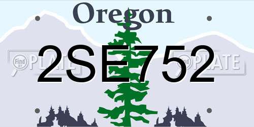 2SE752 Oregon License Plate