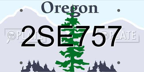 2SE757 Oregon License Plate