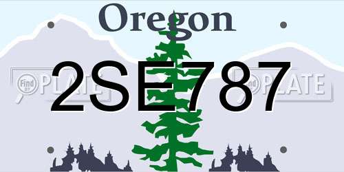 2SE787 Oregon License Plate