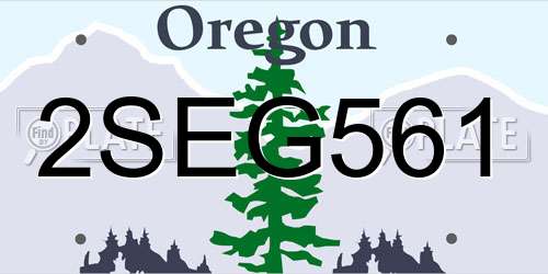 2SEG561 Oregon License Plate
