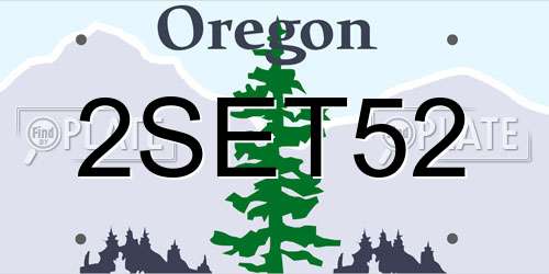 2SET52 Oregon License Plate