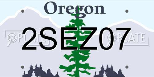 2SEZ07 Oregon License Plate