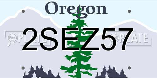 2SEZ57 Oregon License Plate