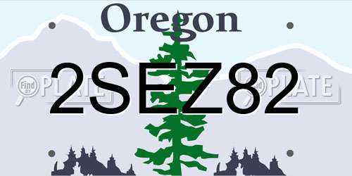 2SEZ82 Oregon License Plate