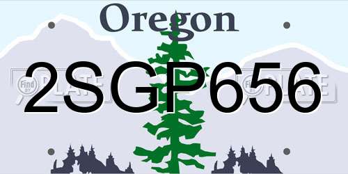 2SGP656 Oregon License Plate