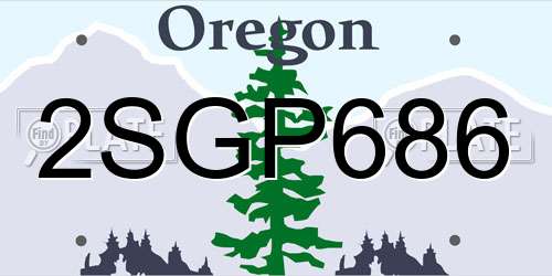 2SGP686 Oregon License Plate