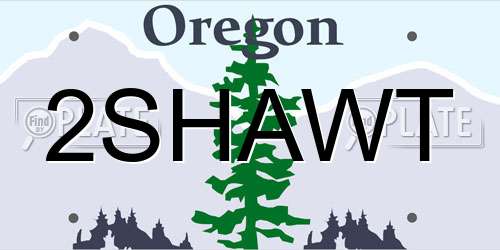 2SHAWT Oregon License Plate
