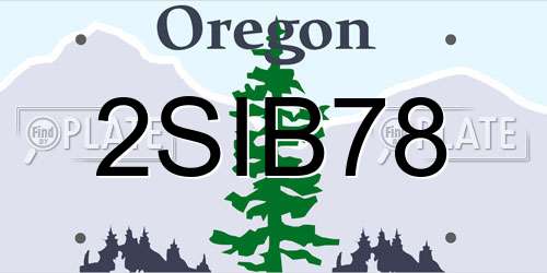 2SIB78 Oregon License Plate
