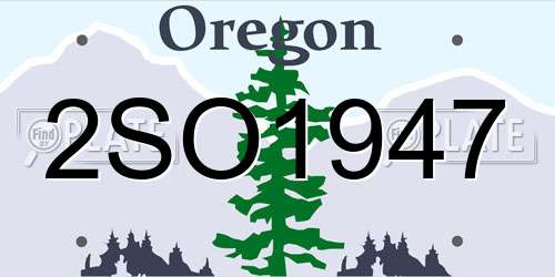 2SO1947 Oregon License Plate