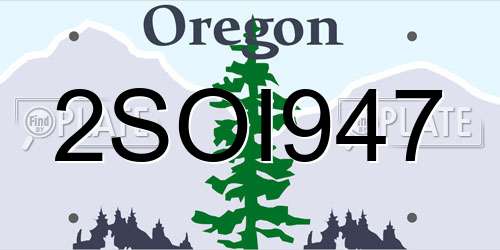 2SOI947 Oregon License Plate