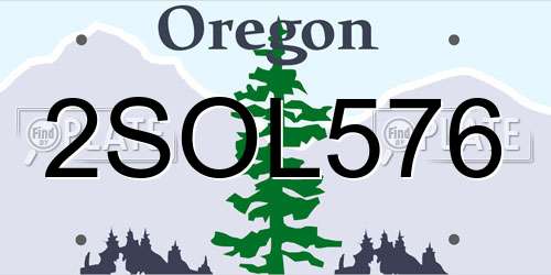 2SOL576 Oregon License Plate