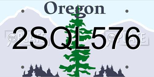 2SQL576 Oregon License Plate