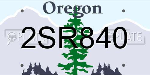 2SR840 Oregon License Plate