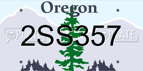 2SS357 Oregon License Plate