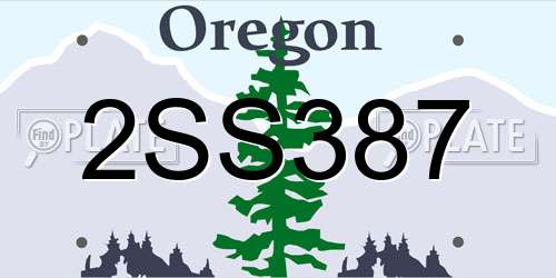 2SS387 Oregon License Plate