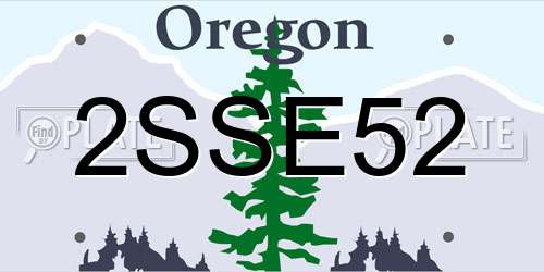 2SSE52 Oregon License Plate